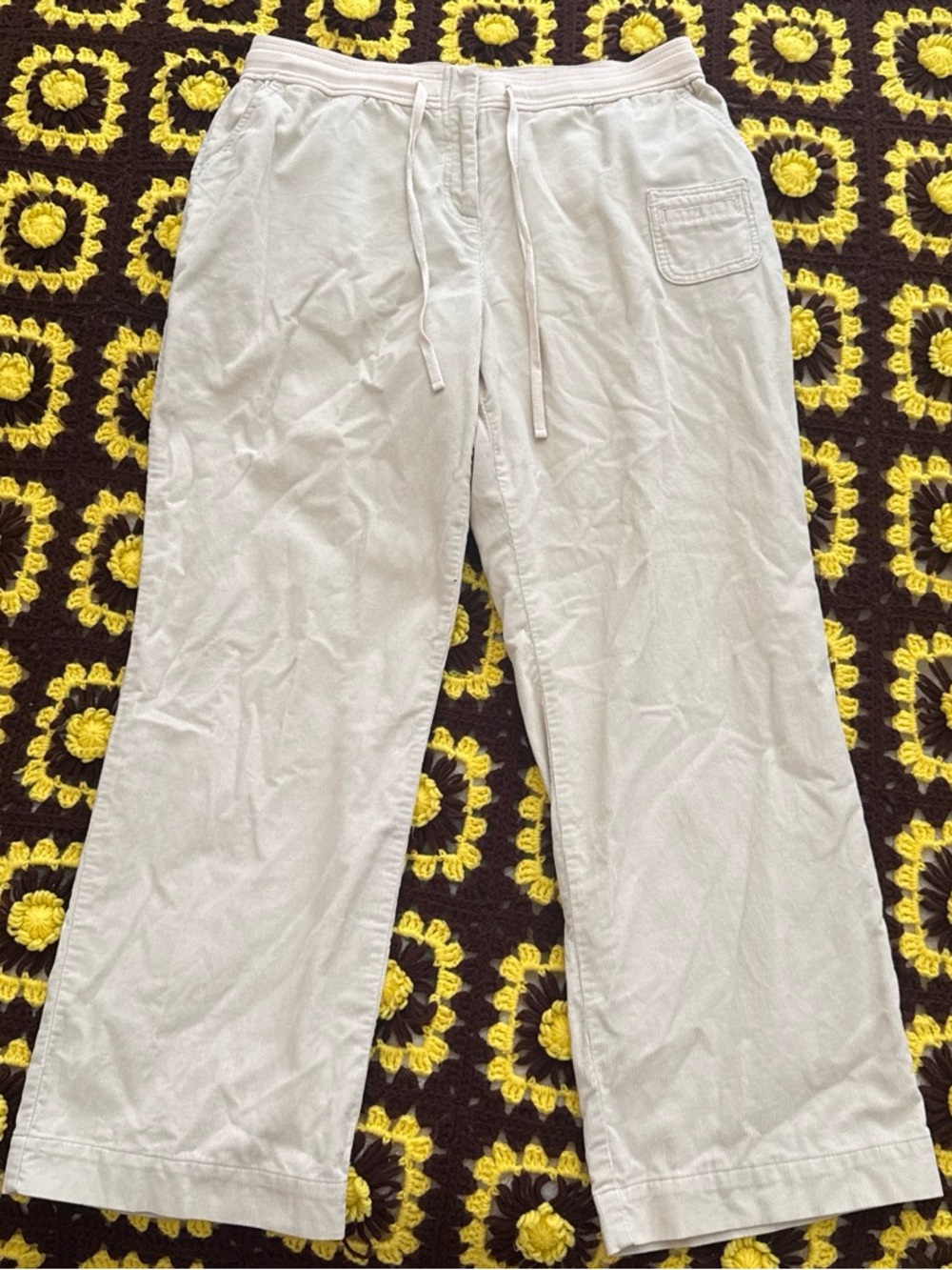J. Jill Women’s Stretch Wide Leg Corduroy Pants 14P Beige NWOT